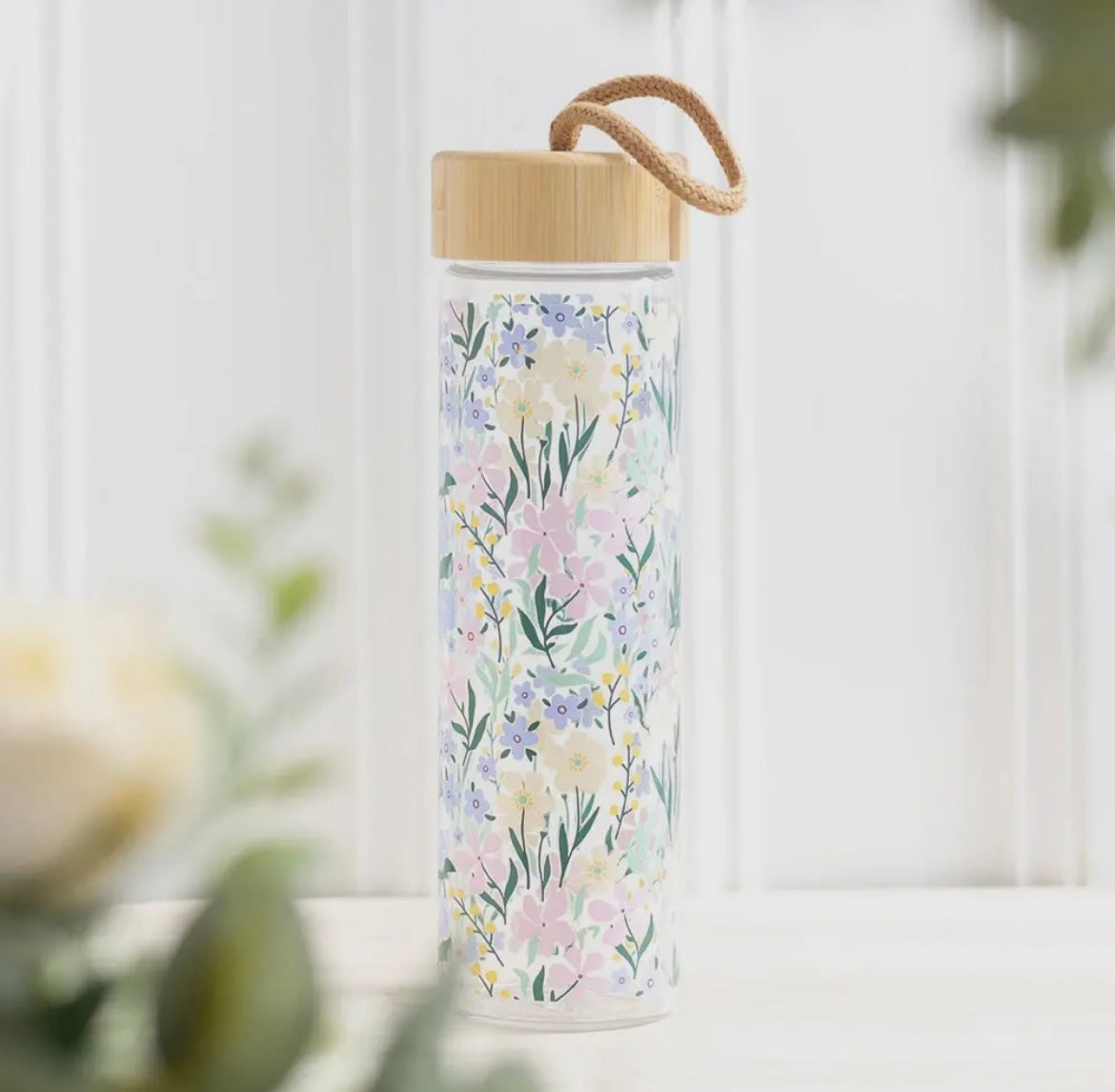 Floral Glass Bottle