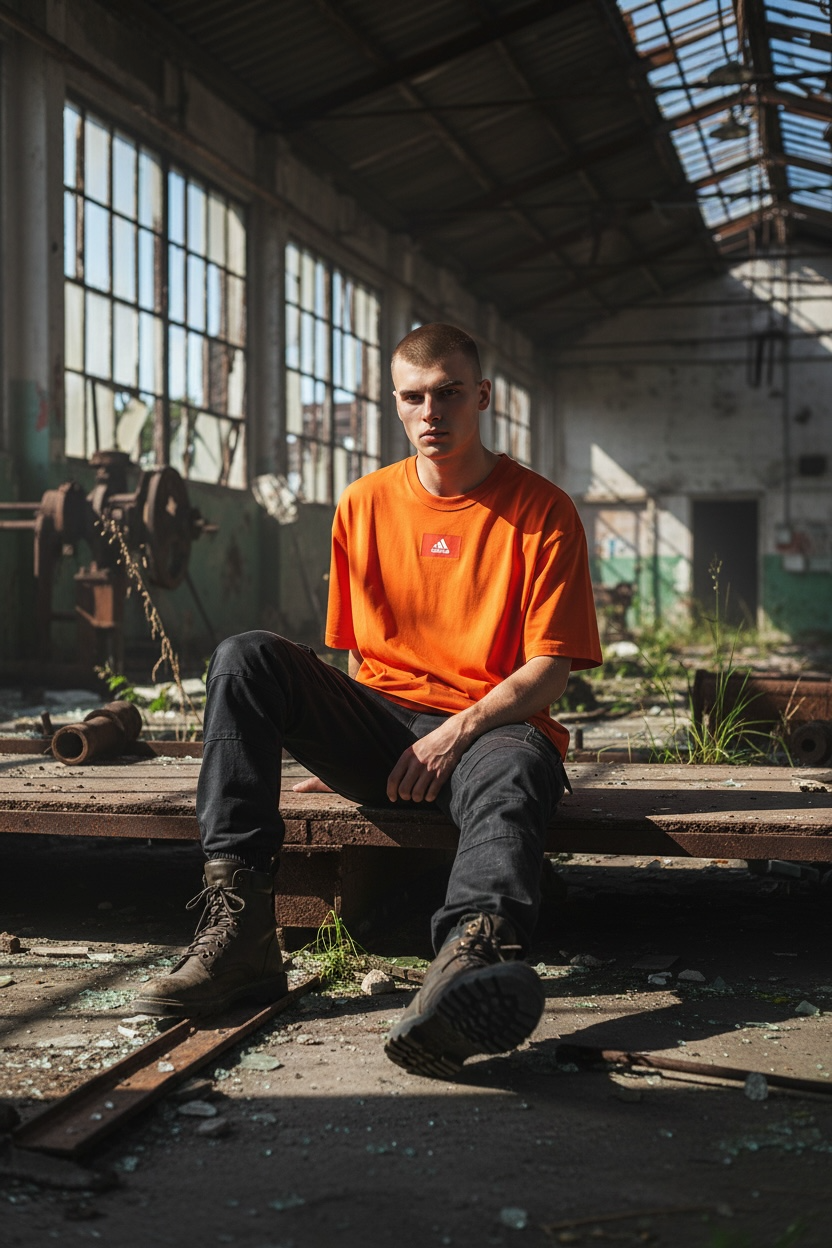 Orange Adidas T-shirt